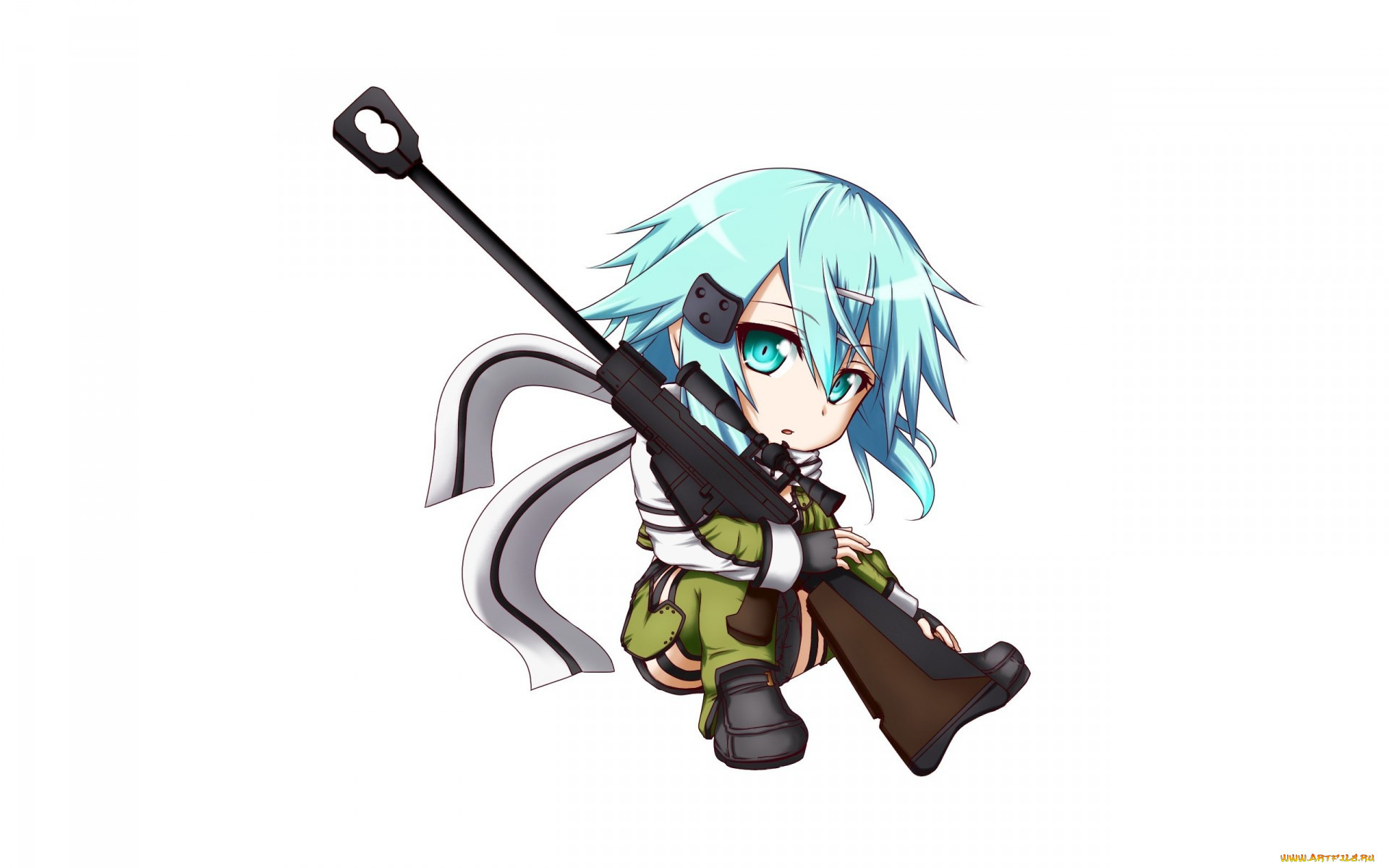 , sword art online, sinon, gun, gale, online, 